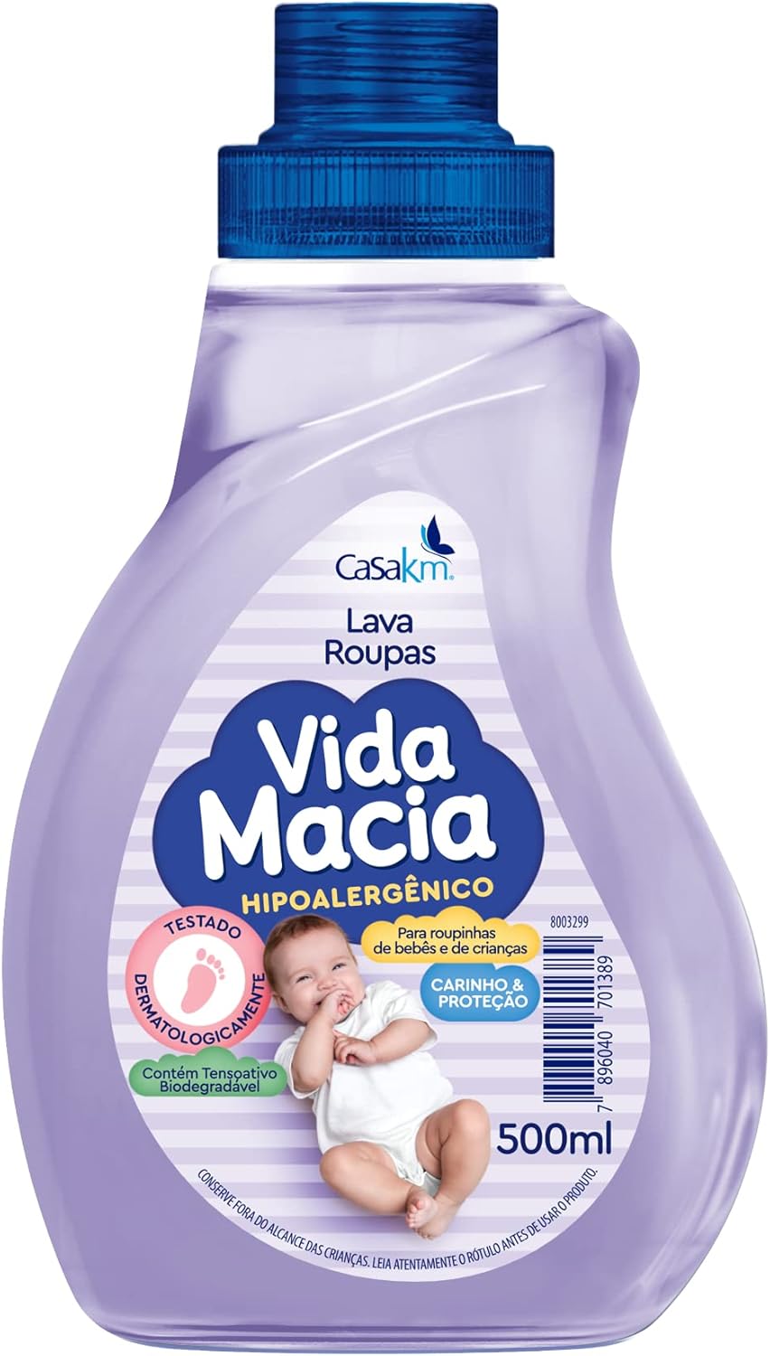 Casa Km Lava Roupas Líquido Vida Macia 500Ml