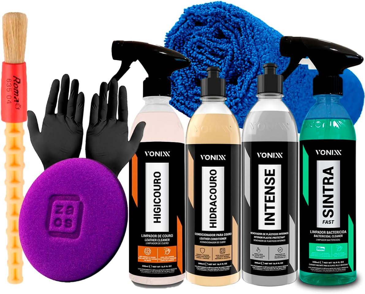 Kit Limpeza Automotiva Sintra Fast APC + Intense + Hidracouro + Higicouro Vonixx