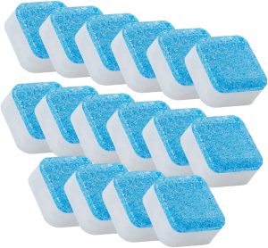 KIT 16 Pastilhas para Limpeza de Máquinas de Lavar Roupas (15g) Efervescentes Multifuncional - TRAKE BRASIL©