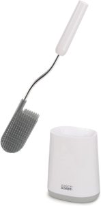 Escova de vaso sanitário Joseph Joseph Flex Lite com suporte extra fino, cabeça flexível antigotejamento, 1 EA, cinza