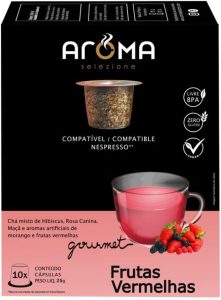 Aroma Selezione Cápsulas De Chá Frutas Vermelhas Compatível Com Nespresso Contém 10 Cápsulas