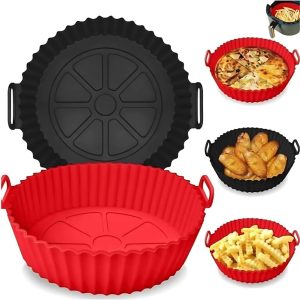 Kit com 2 Formas de Silicone para Air Fryer é a solução ideal para quem busca praticidade e versatilidade na cozinha. Compatível com air fryer, forno e micro-ondas