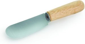 Mimo Style Jogo de Espátulas 4 Peças 10,2cm, Feita em Aço Inoxidável e Seu Cabo em Madeira. Resistente, Durável e Elegante. Perfeitas Para Servir Geléias, Molhos, Patês ou Manteiga