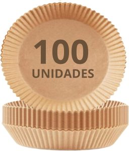 Papel para Air Fryer, Forma para Air Fryer, 100 Unidades, Papel Descartável, Antiaderente, AVIBES