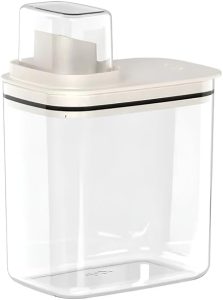 Dispenser De Sabão Flow 1,5L Organizador De Lavanderia Multiuso - para Sabão em Pó, Sabão Líquido, Amaciante, Alvejante, com Dosador, Praticidade, Organize sua Lavanderia