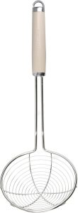 KitchenAid Coador de aranha, escumadeira de aço inoxidável – creme de amêndoa